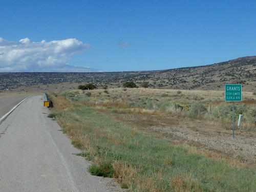 GDMBR: Entering the City of Grants, NM, elevation 6,470'.